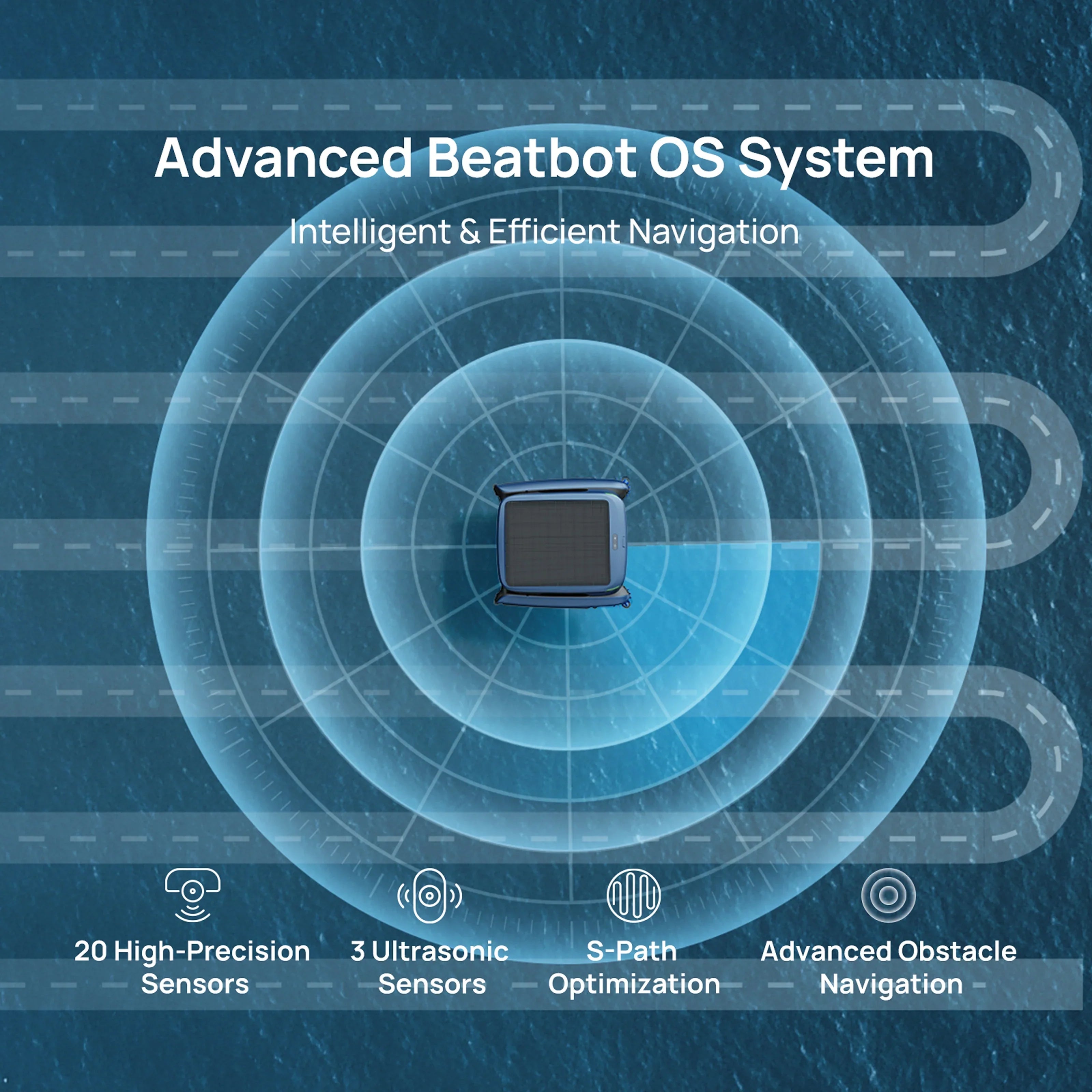 Beatbot iSkim Ultra robotic pool skimmer cleaning floor, walls, waterline with 9-motor system and ultrasonic AI mapping