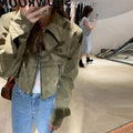 Retro Commuter Lazy Short Suede Fabric Jacket Coat For Women