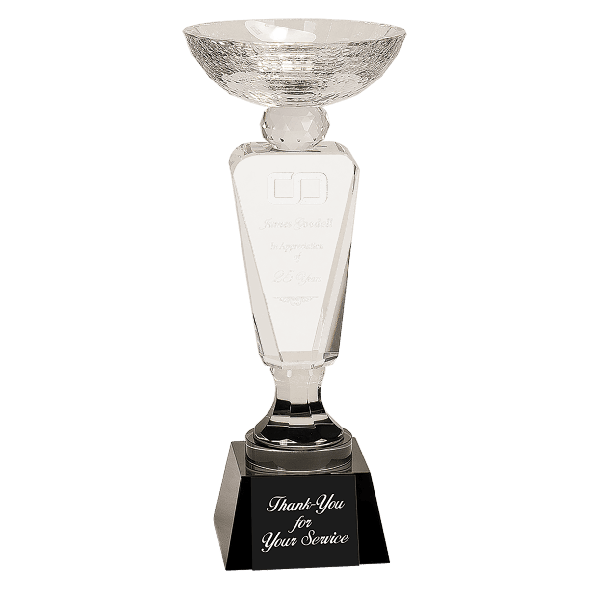 11 Clear Optic Crystal Cup With Black Pedestal Base