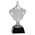 14 Optic Crystal Cup On Black Pedestal Base