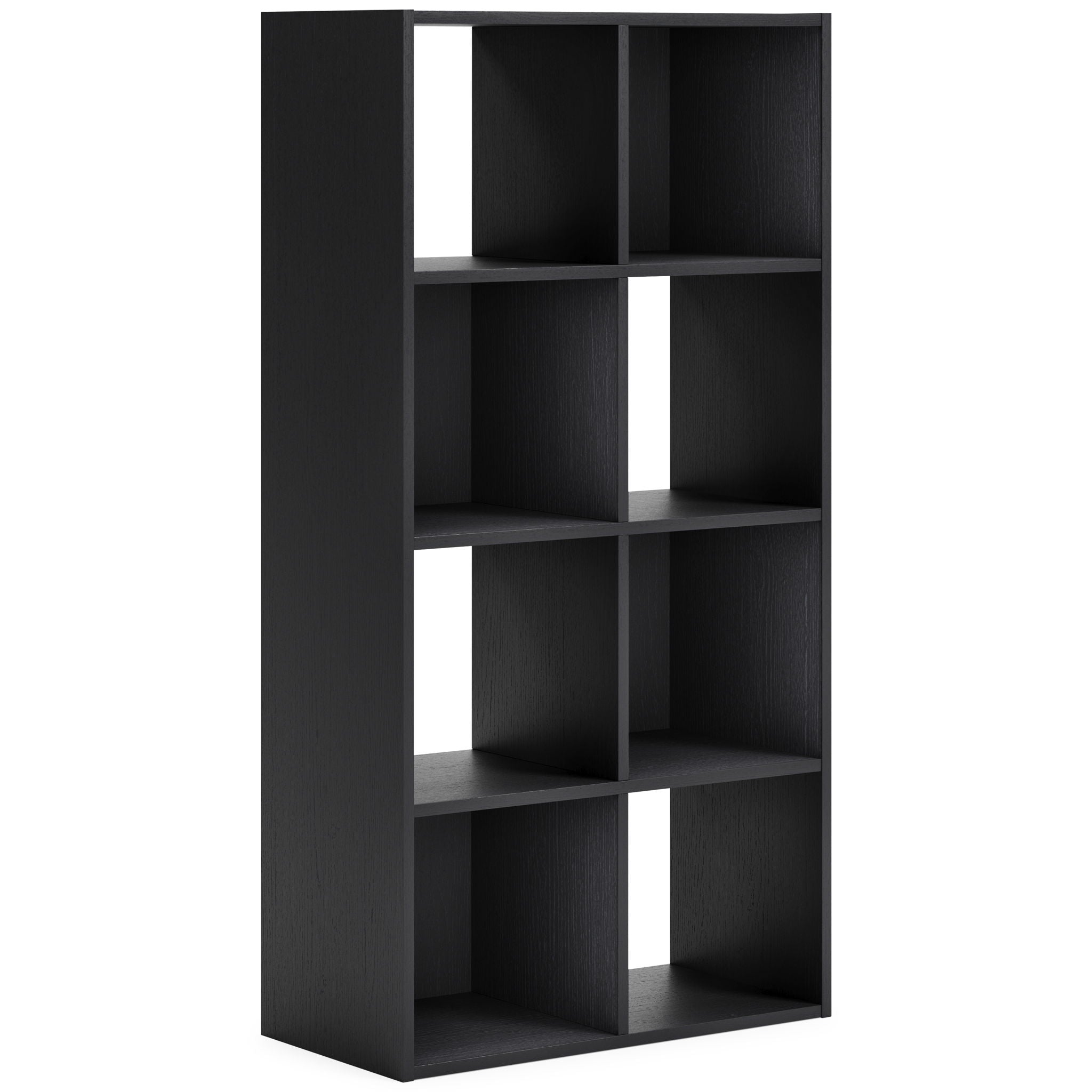 Langdrew Eight Cube Organizer in black with matte wood grain finish