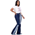 Patchwork Denim Flared Trousers