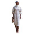 Women's Clothing Casual Turtleneck Slit Knitted Long Dress