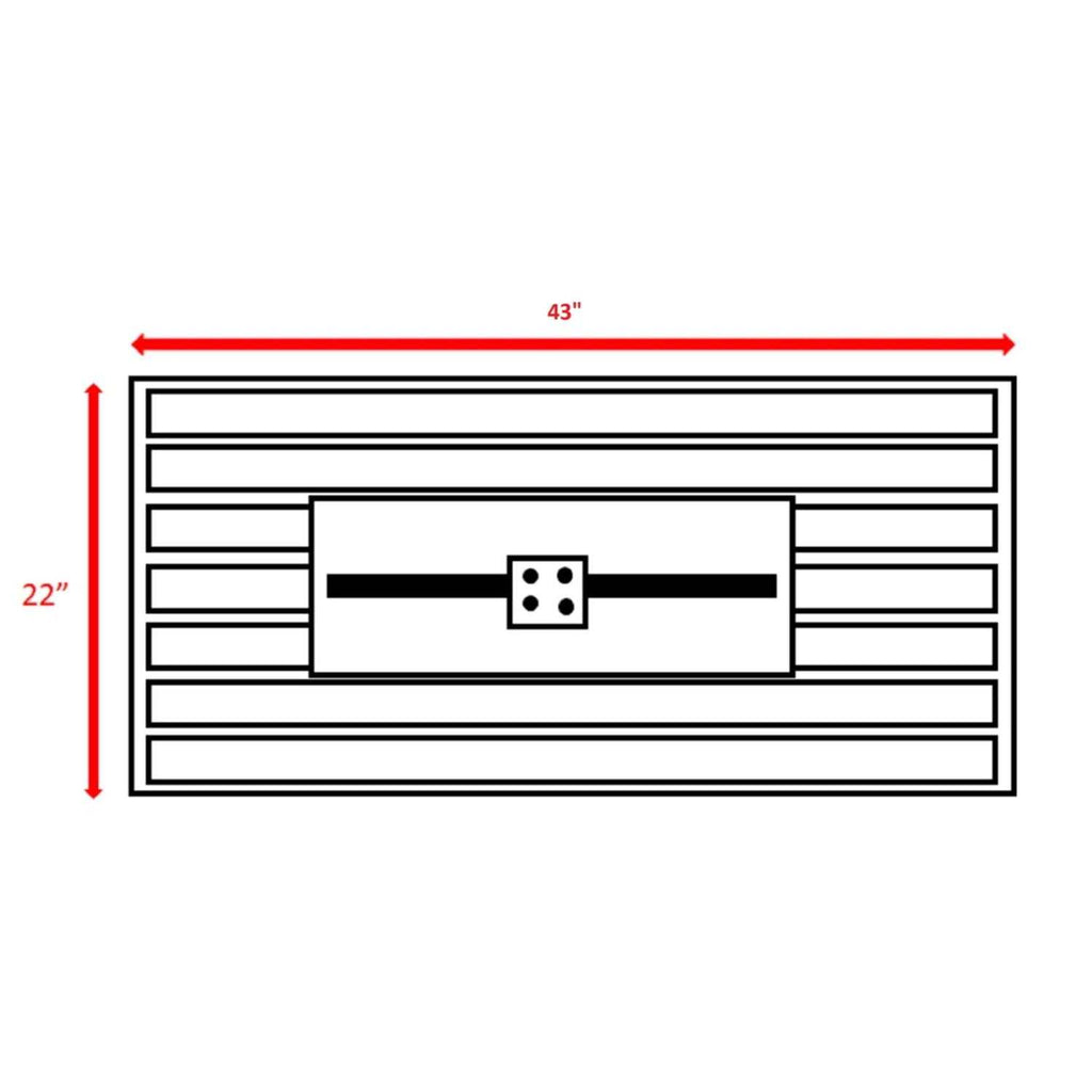 Outdoor 43" rectangular white fire pit table with adjustable flame control and hidden propane tank storage