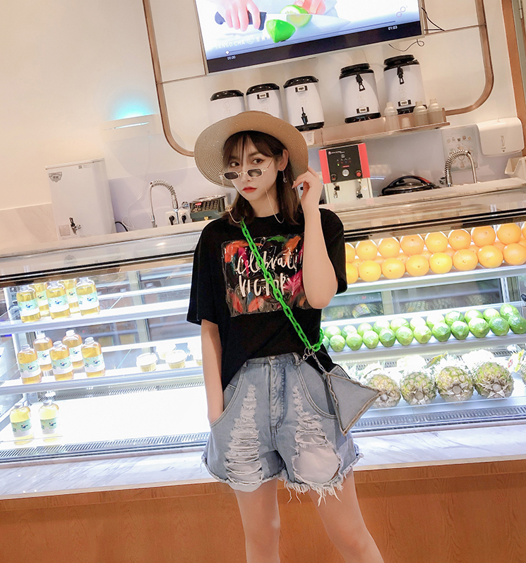 Water-Washed Denim Shorts