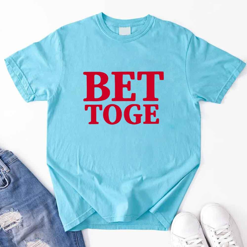 Couple wearing matching Better Together Couples Tee in unisex fit displaying love and unity