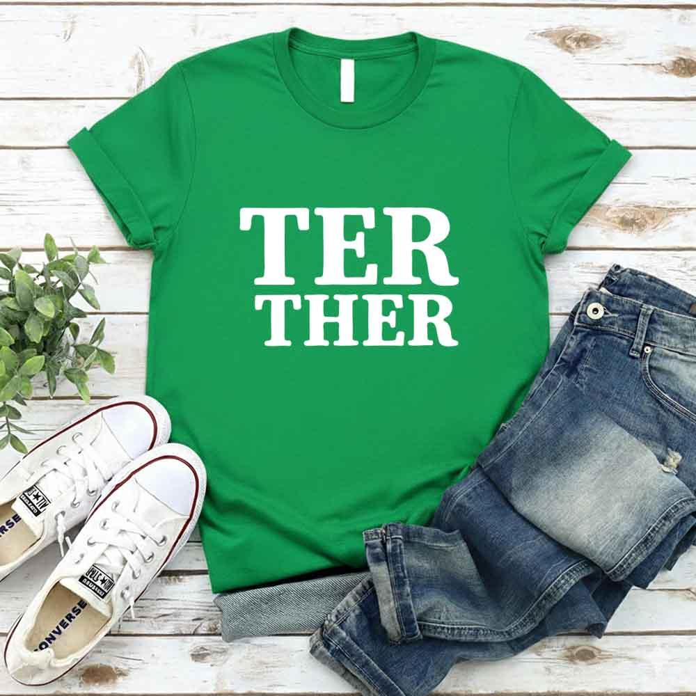 Couple wearing matching Better Together Couples Tee showcasing soft unisex cotton shirts for anniversaries and casual outings