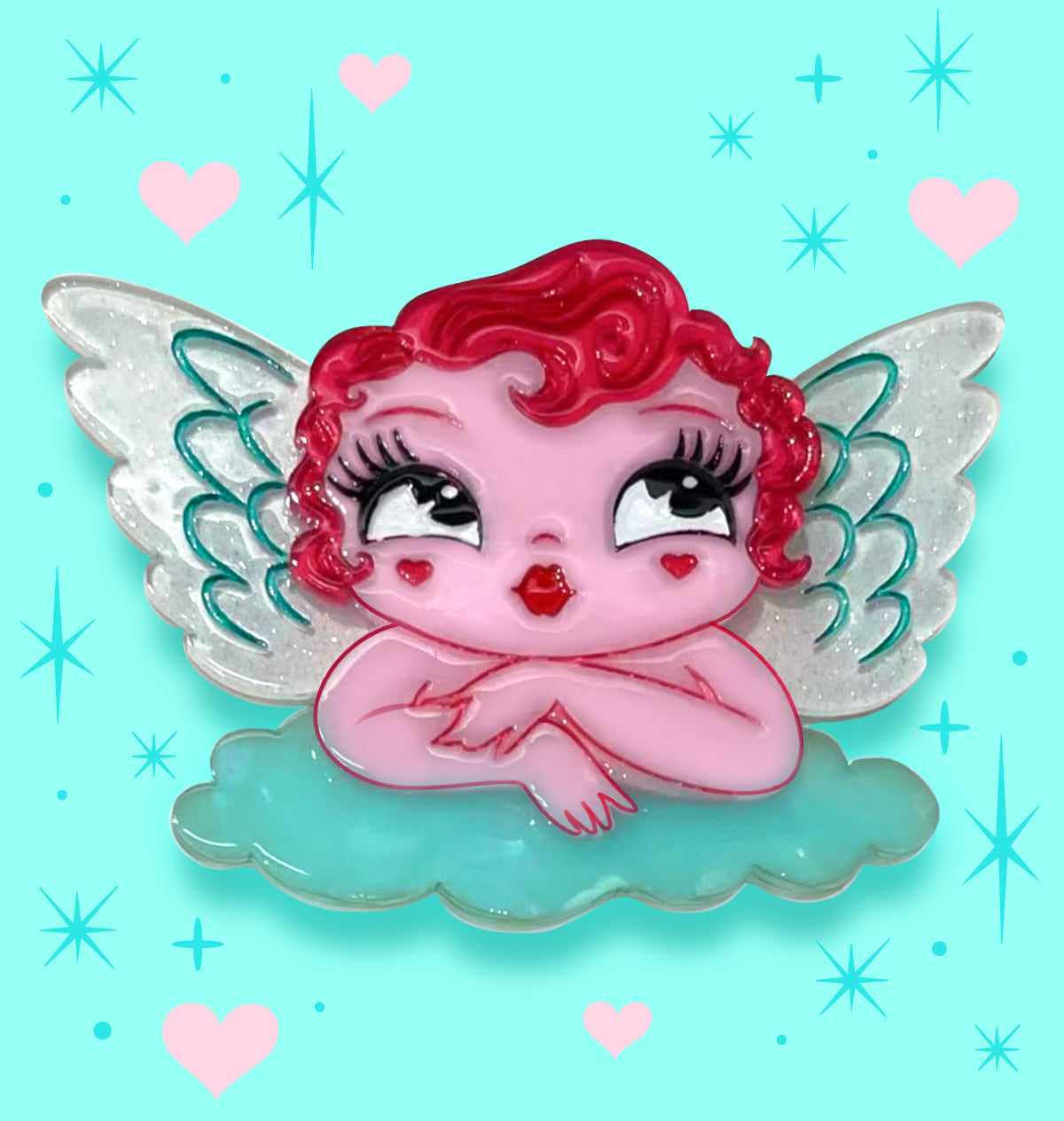 Mini Matchmaker Brooch by Miss Fluff x Lipstick & Chrome — Vintage Valentine Acrylic Pin