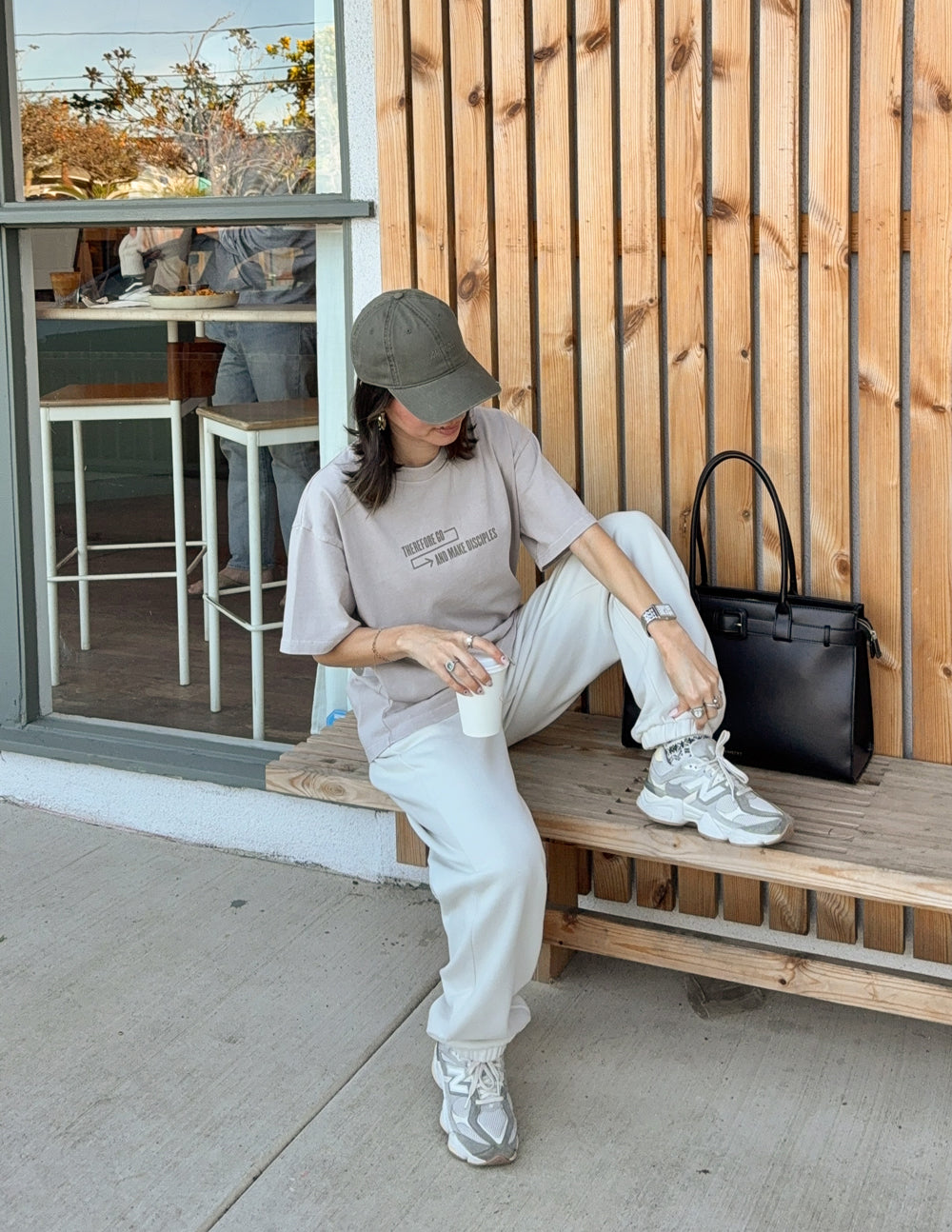 Disciples Heavyweight Tee in Chateau Grey with modern relaxed fit on model