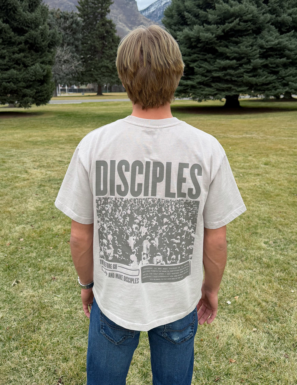 Disciples Heavyweight Tee in Chateau Grey, 320 GSM cotton, modern relaxed fit, garment dyed and pre-shrunk