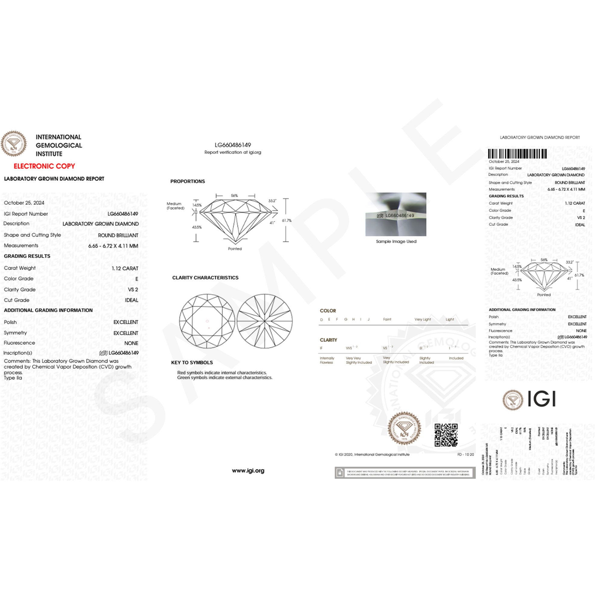 IGI Certified 3 CT Round Lab Grown Diamond Solitaire Engagement Ring