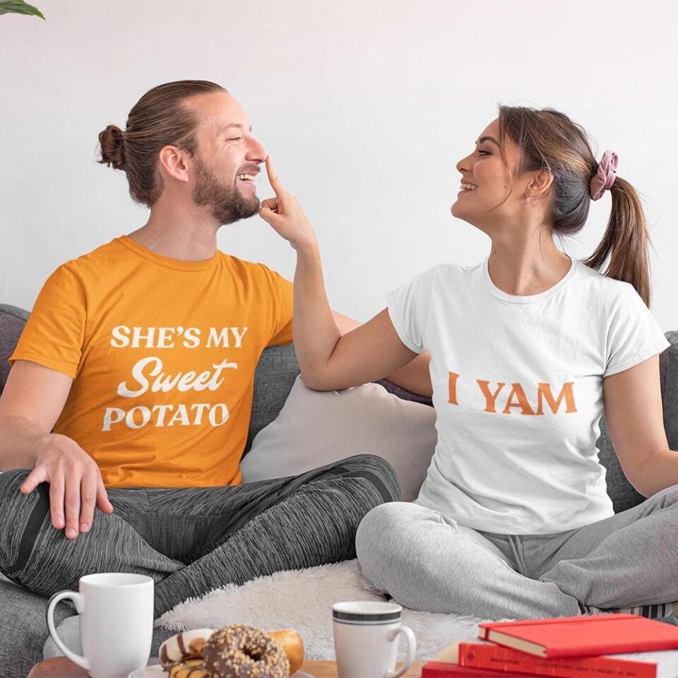 I YAM T-Shirt with funny Thanksgiving pun and soft cotton unisex fit for holiday festivities