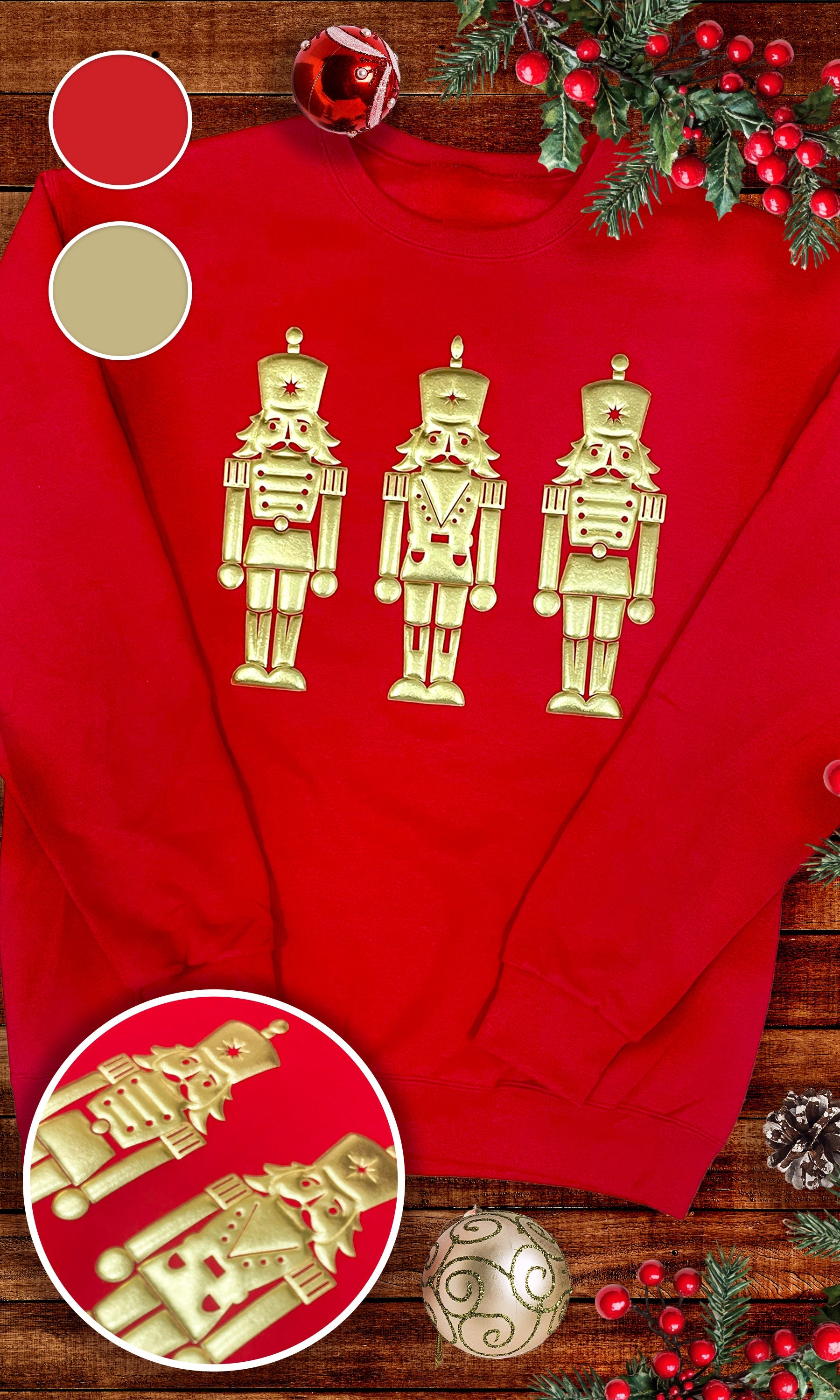 Nutcracker Metallic Puff Graphic Sweatshirt