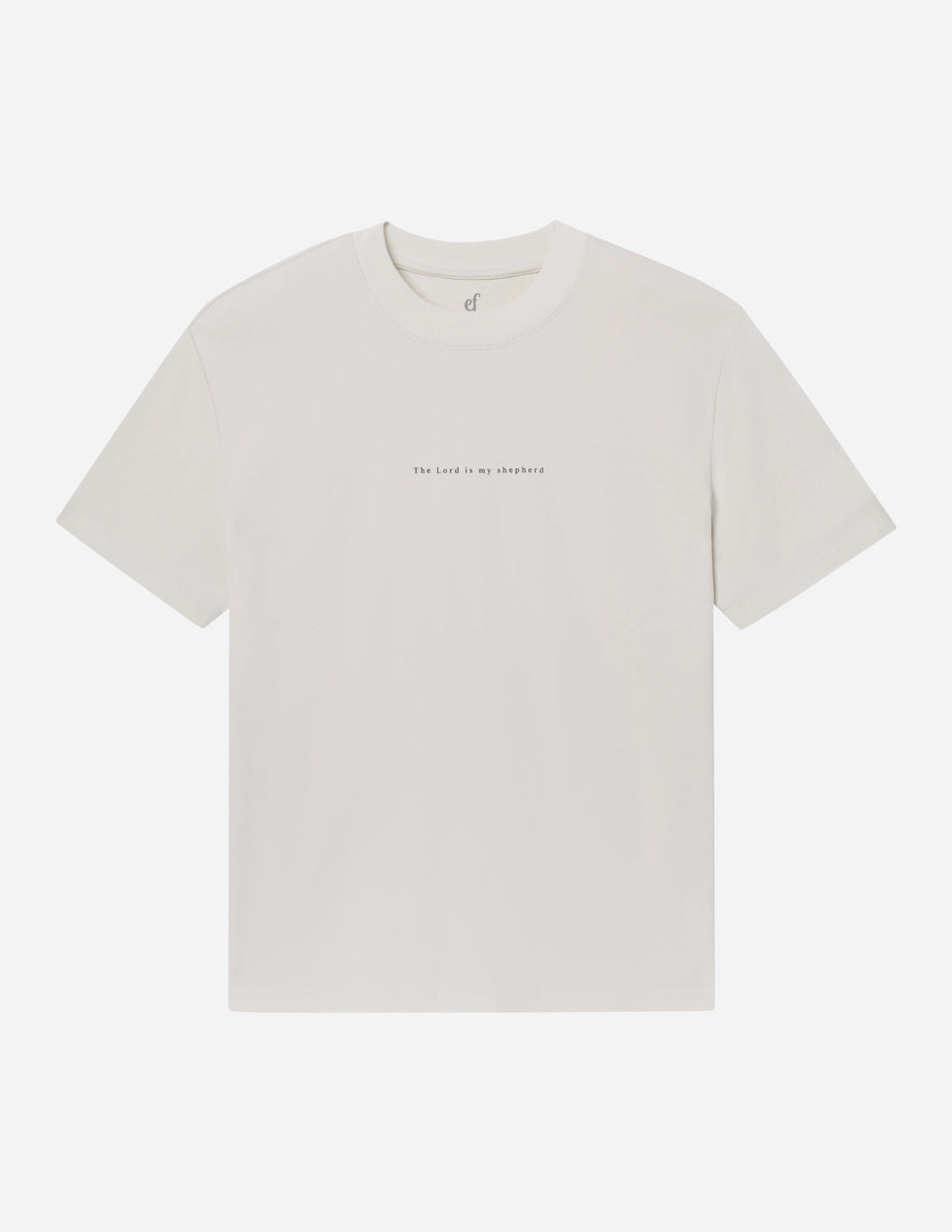 Psalm 23 unisex tee in almond color with oversized fit and Psalm 23:1 scripture text