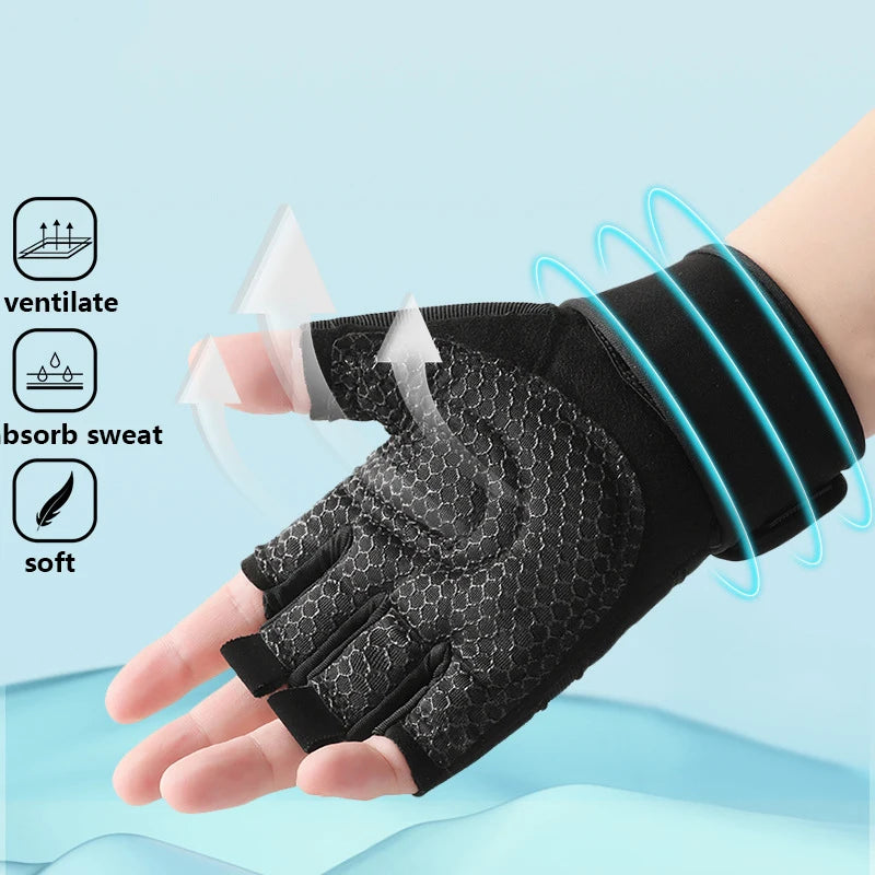 Gym Gloves for Men Women Fitness Weight Lifting Wristband Gloves Body Building Training Sports Exercise Cycling Glove Shockproof
