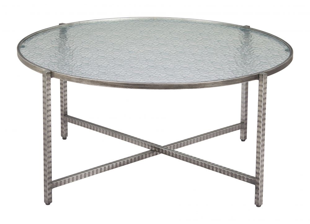 Vetro Rippled Glass Top Round Coffee Table