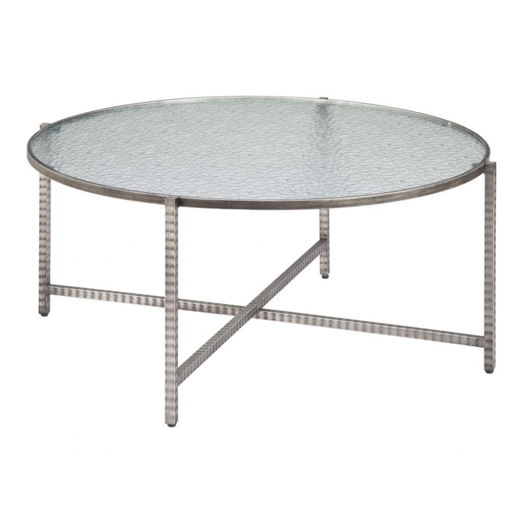 Vetro Rippled Glass Top Round Coffee Table