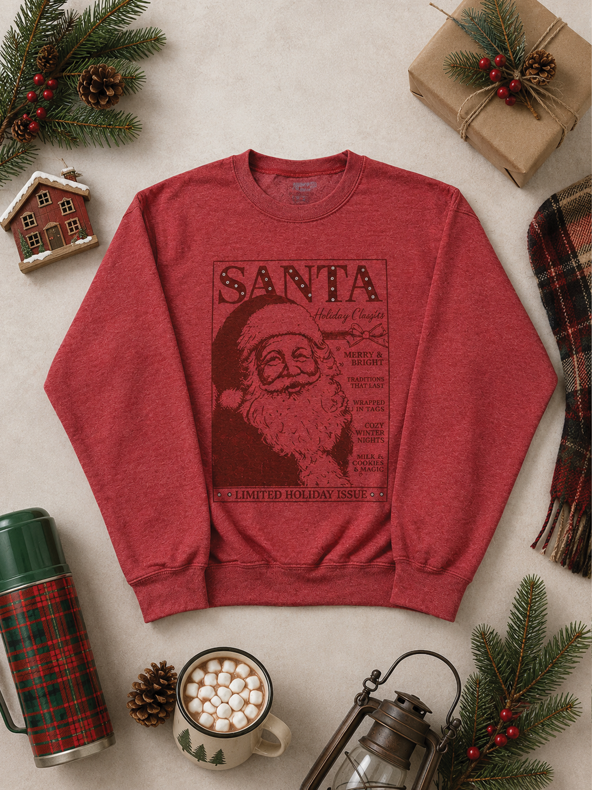 Vogue Santa Magazine Rhinestone Graphic Sweatshirt