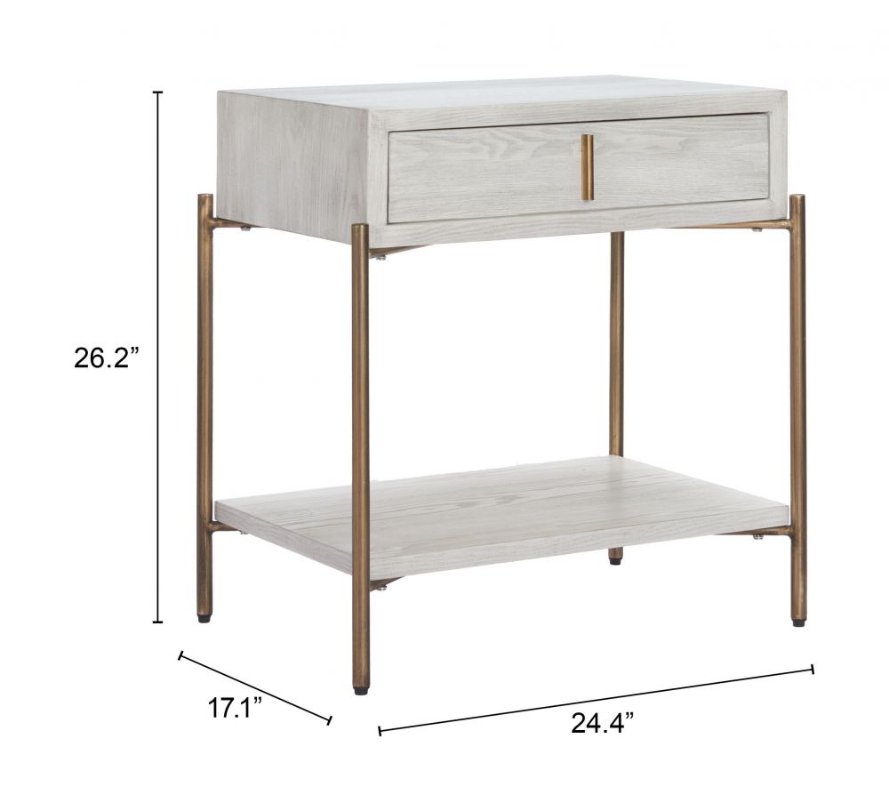 Yoru One Drawer Wood Nightstand