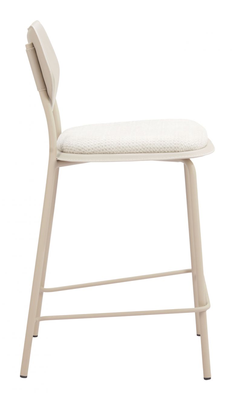 Zeal White Faux Leather Counter Stool 4PC