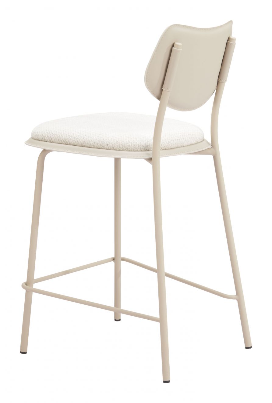 Zeal White Faux Leather Counter Stool 4PC
