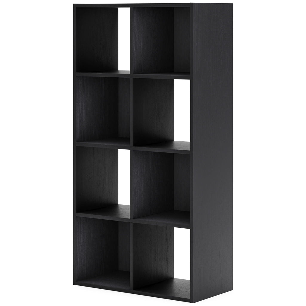 Langdrew black eight cube organizer with matte wood grain finish