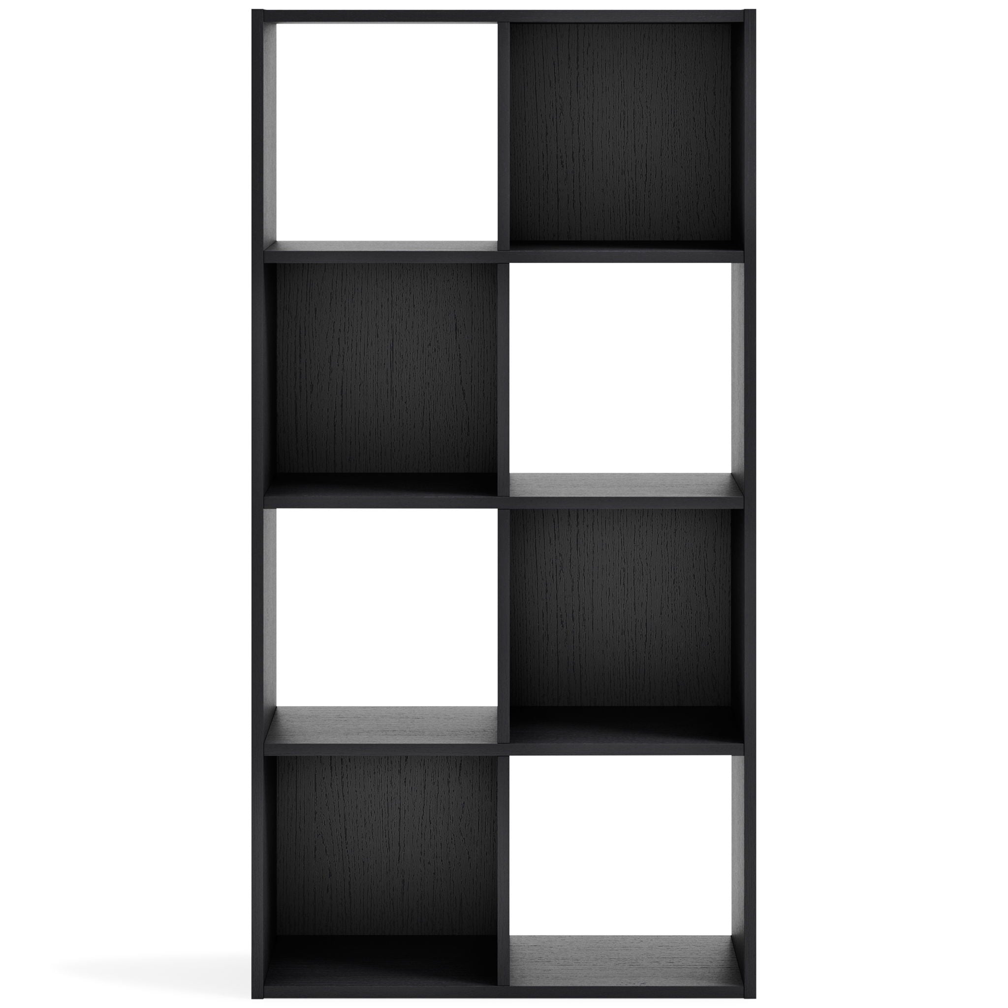 Langdrew black eight cube organizer with matte wood grain finish