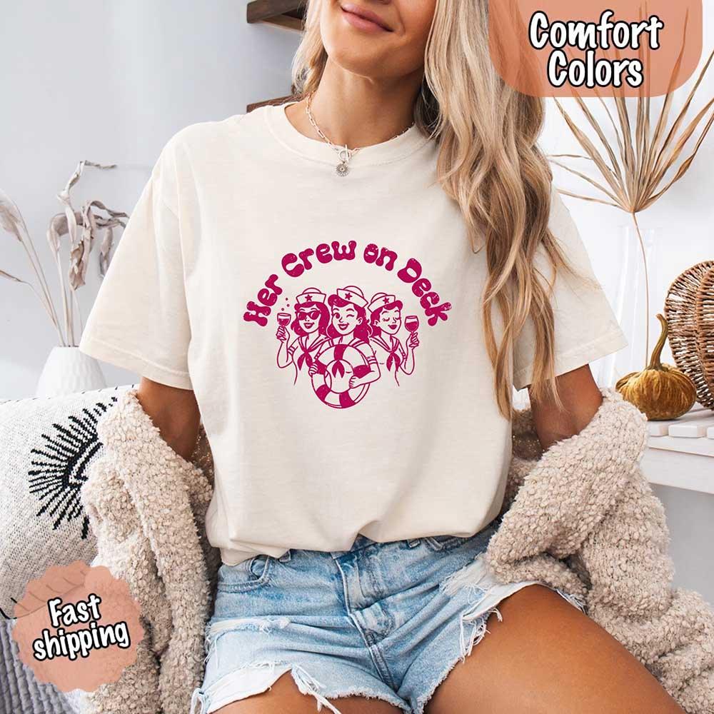 Bride on Deck Comfort Colors Shirt – Nautical Bachelorette Party Tee for Cruise or Beach Wedding