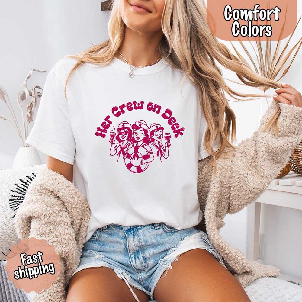 Bride on Deck Comfort Colors Shirt – Nautical Bachelorette Party Tee for Cruise or Beach Wedding