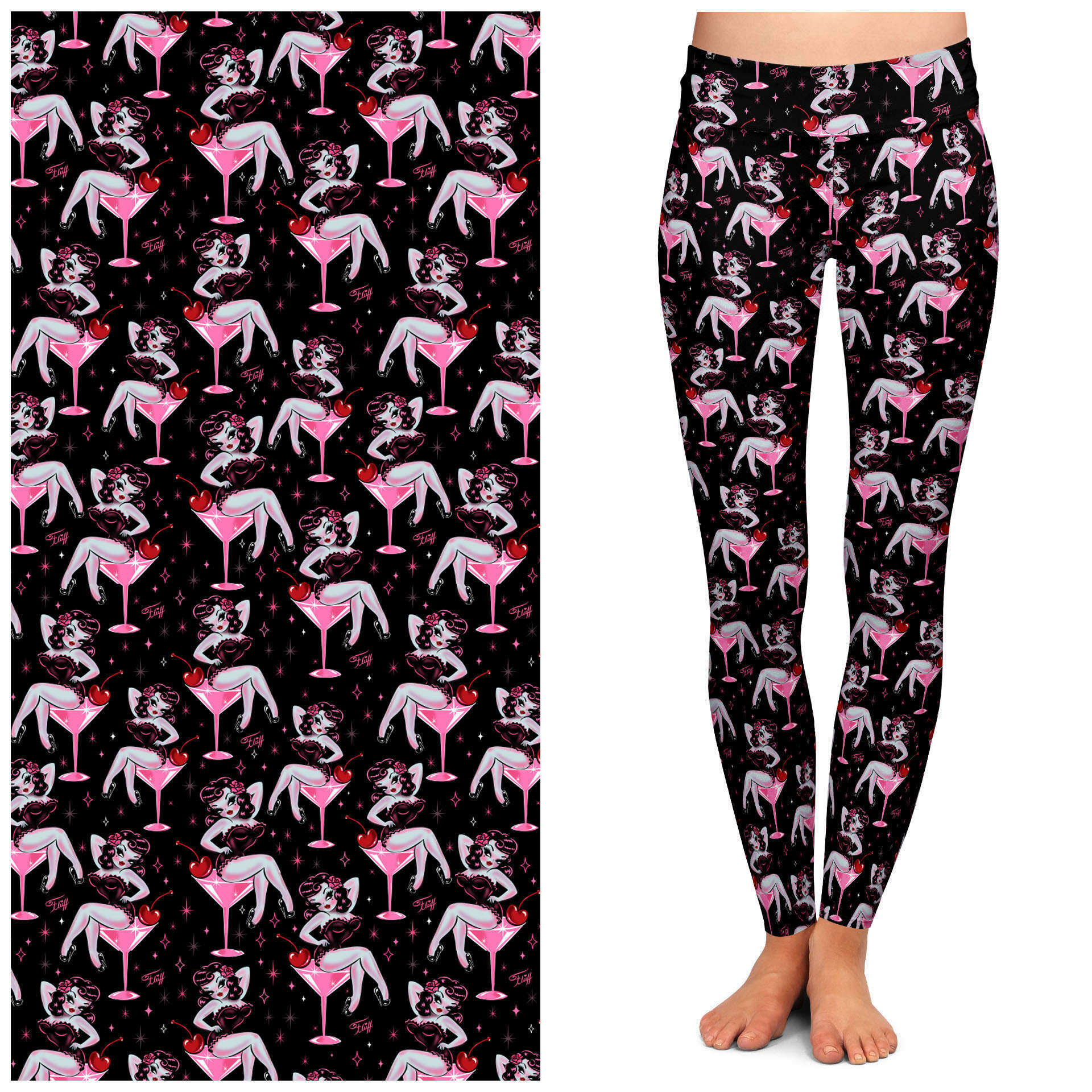 Cocktail Crush Leggings by Miss Fluff x Lipstick & Chrome TC2