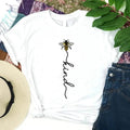 Unisex Bee Kind script inspirational shirt in soft cotton with modern fit and breathable fabric