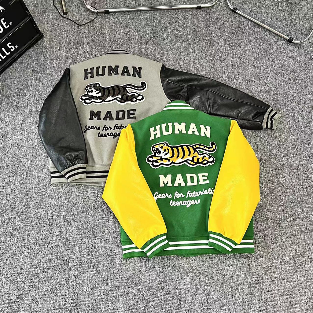 Tiger Embroidered Leather Jacket Couple Loose Fall And Winter Baseball Uniform