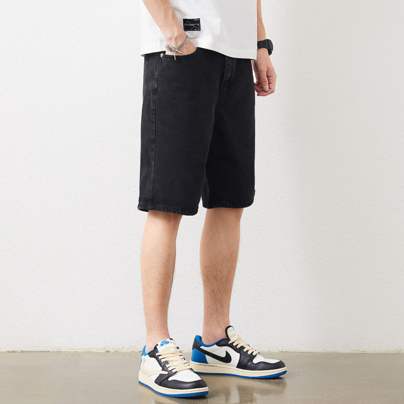 Worn Washed Denim Shorts