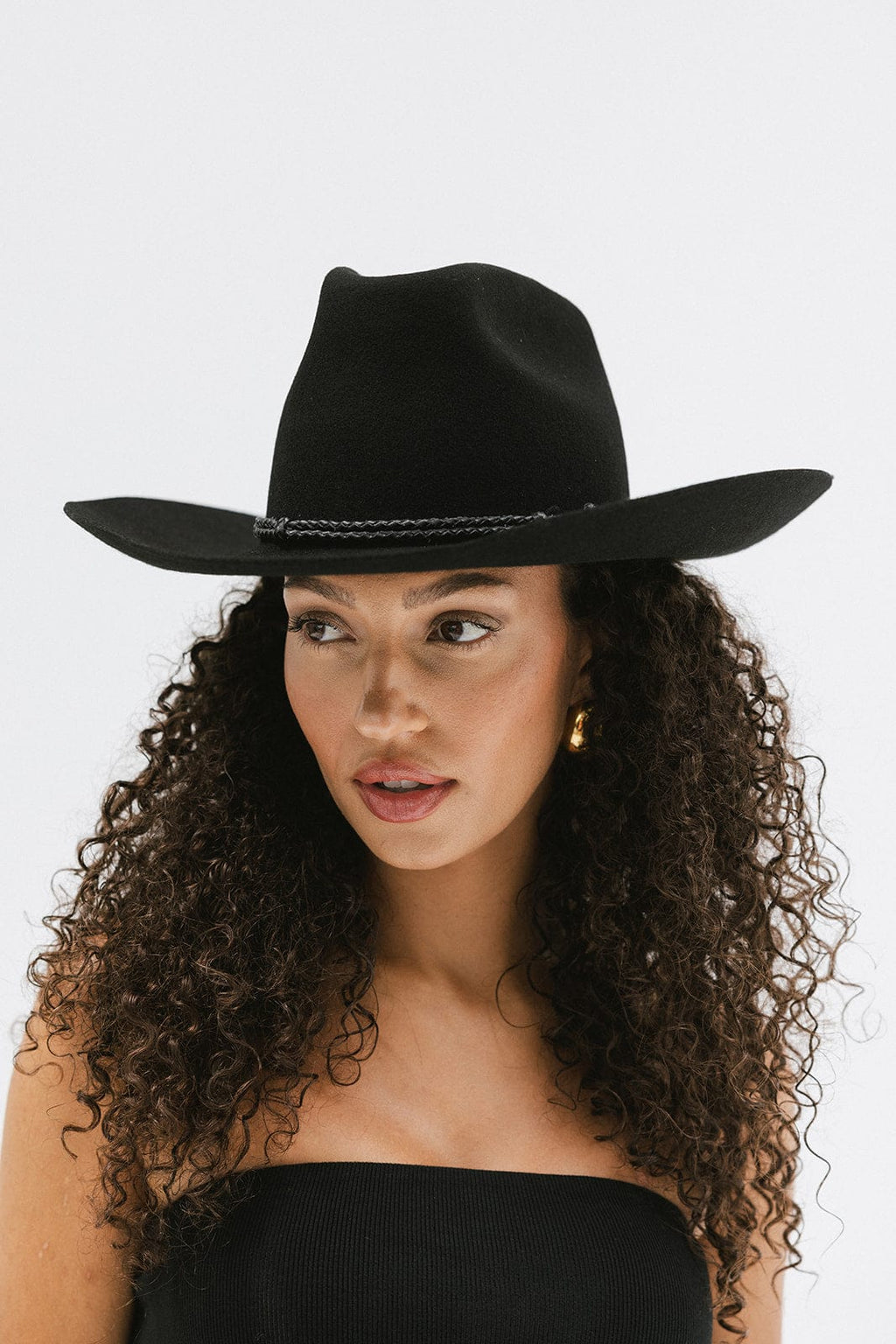 Lane Cowboy Hat with wide Western brim and hand-shaped brick crown