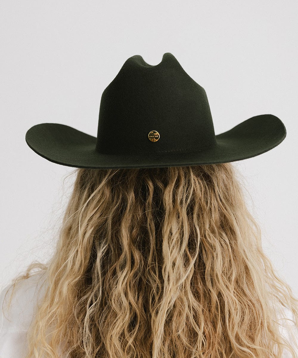 Teddy Cattleman Cowboy Hat in felt with classic western cattleman crown and wide brim for sun protection and style