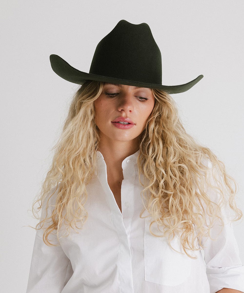Teddy Cattleman Cowboy Hat in classic felt with wide brim and western cattleman crown, stylish and functional for outdoor wear