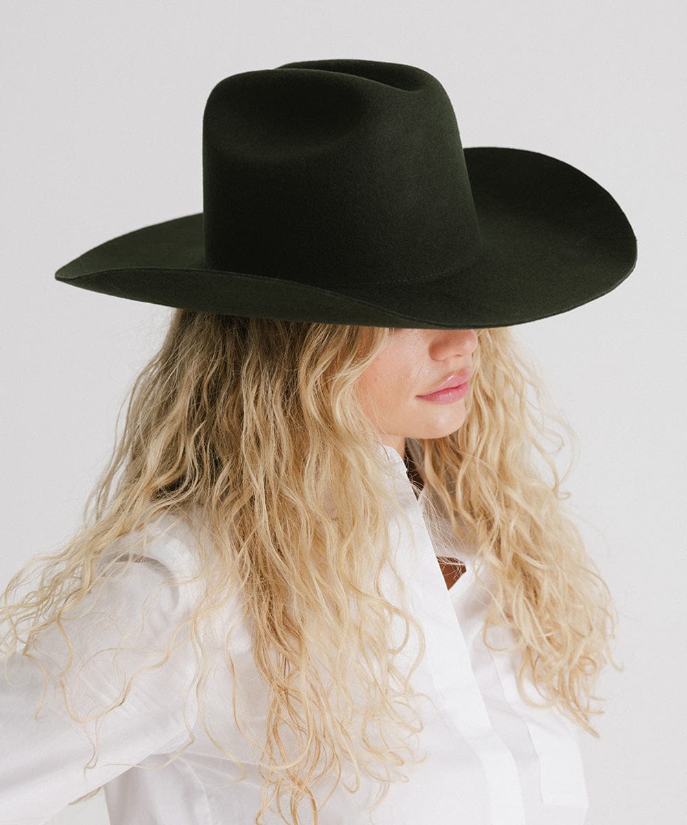 Teddy Cattleman Cowboy Hat in classic felt with wide brim and western cattleman crown