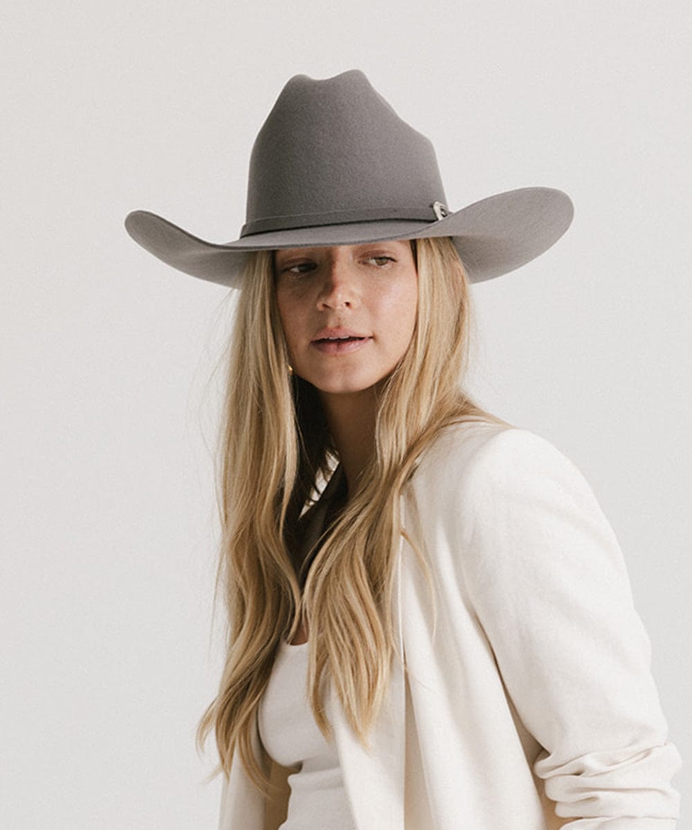 Teddy Cattleman Cowboy Hat in felt with classic cattleman crown and wide brim for sun protection and timeless style