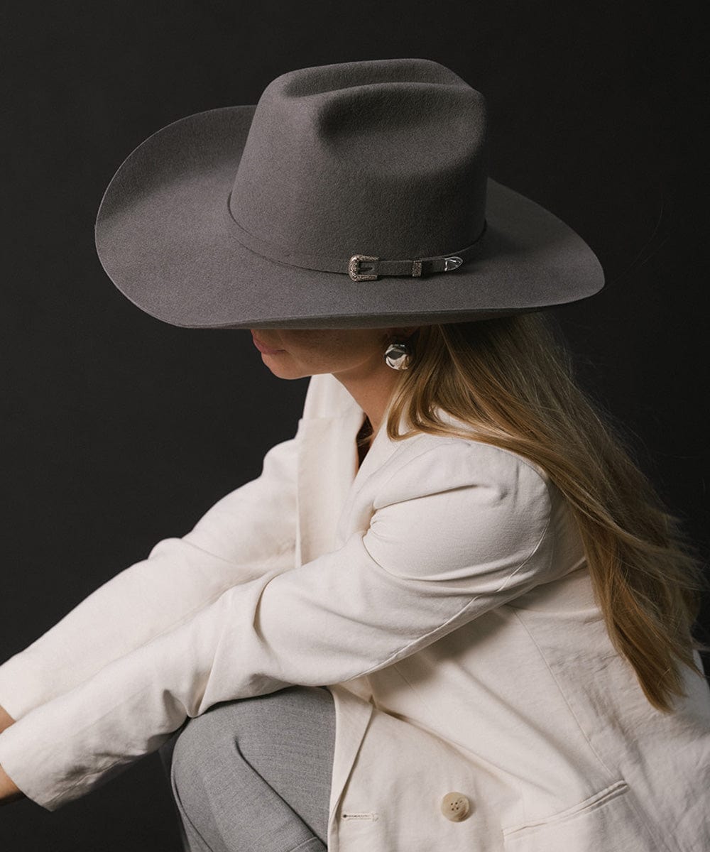 Teddy Cattleman Cowboy Hat in classic felt with wide brim and traditional cattleman crown