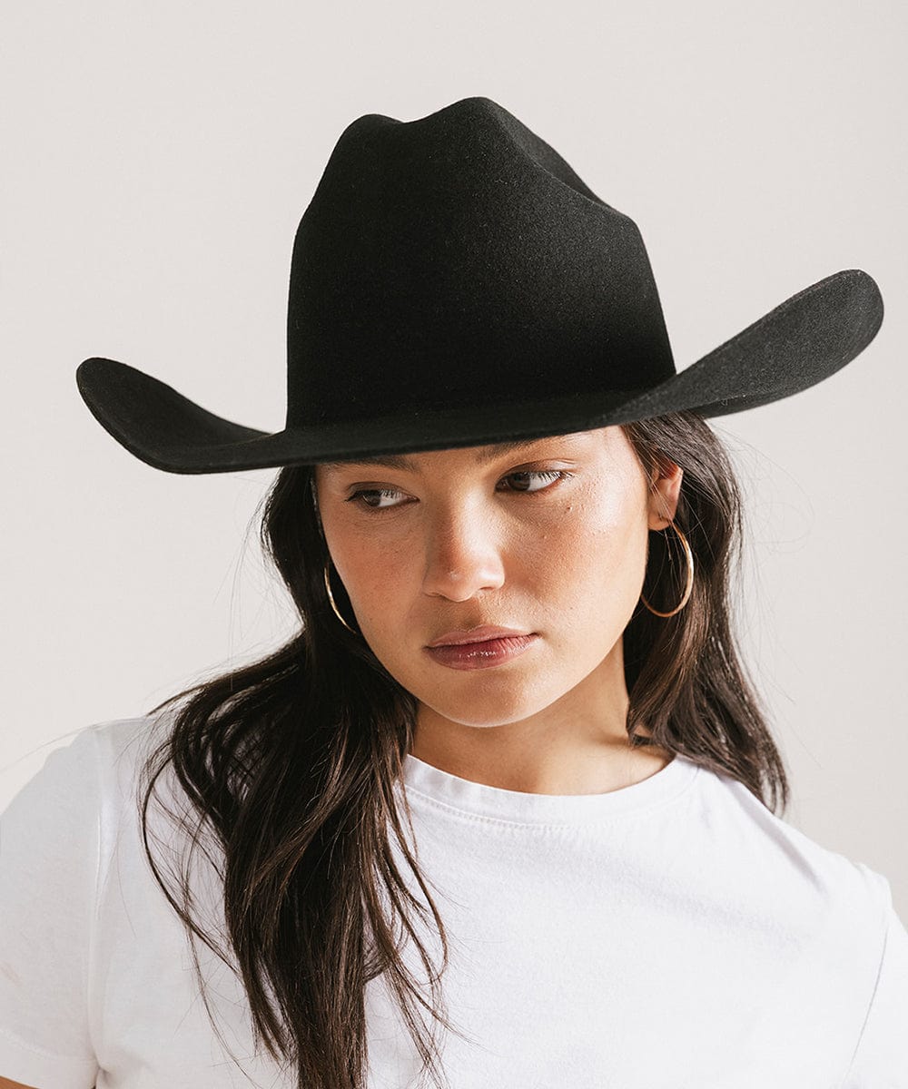 Teddy Cattleman Cowboy Hat in felt with wide brim and classic western crown for stylish sun protection