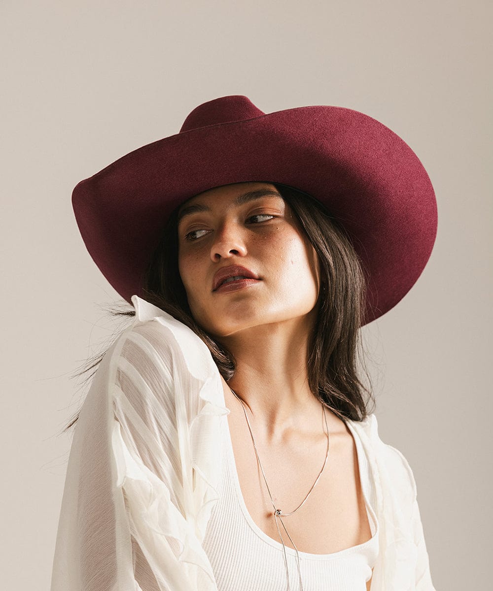 Classic Teddy Cattleman Cowboy Hat with wide brim and felt material, perfect for country style and sun protection