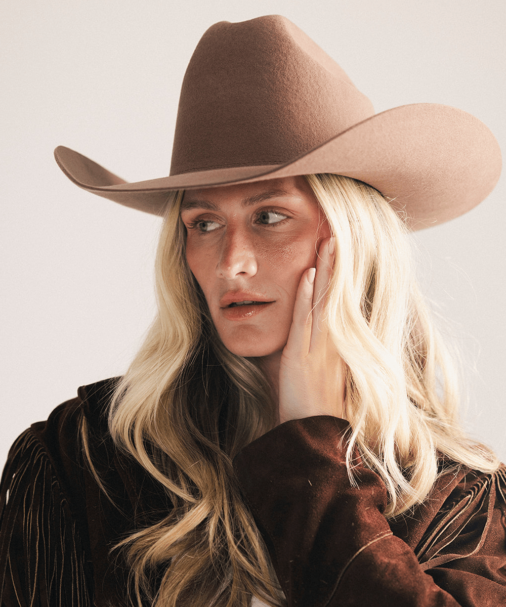 Teddy Cattleman Cowboy Hat in classic felt with wide brim and western cattleman crown