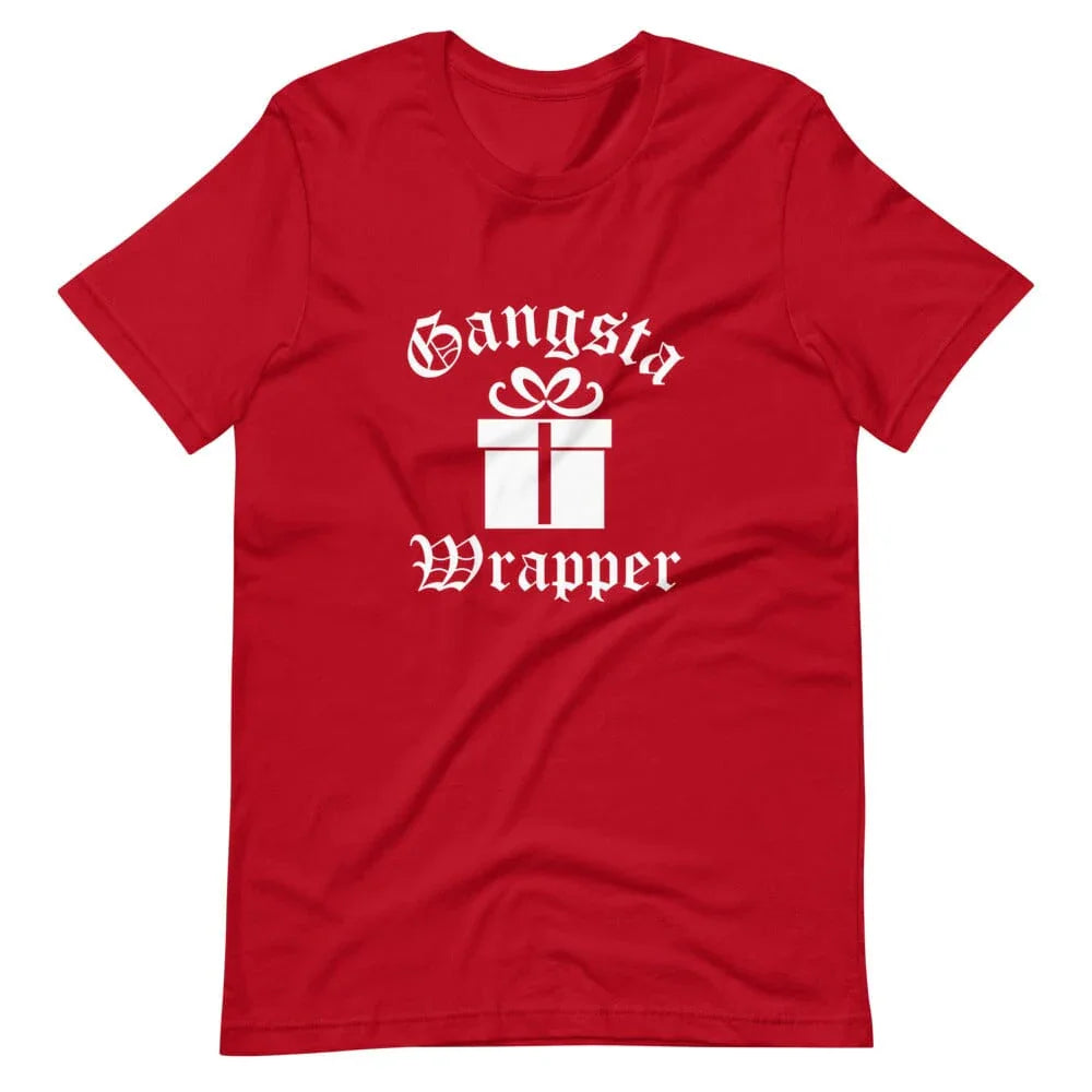 Gangsta Wrapper Christmas Tee with humorous festive design on soft cotton shirt