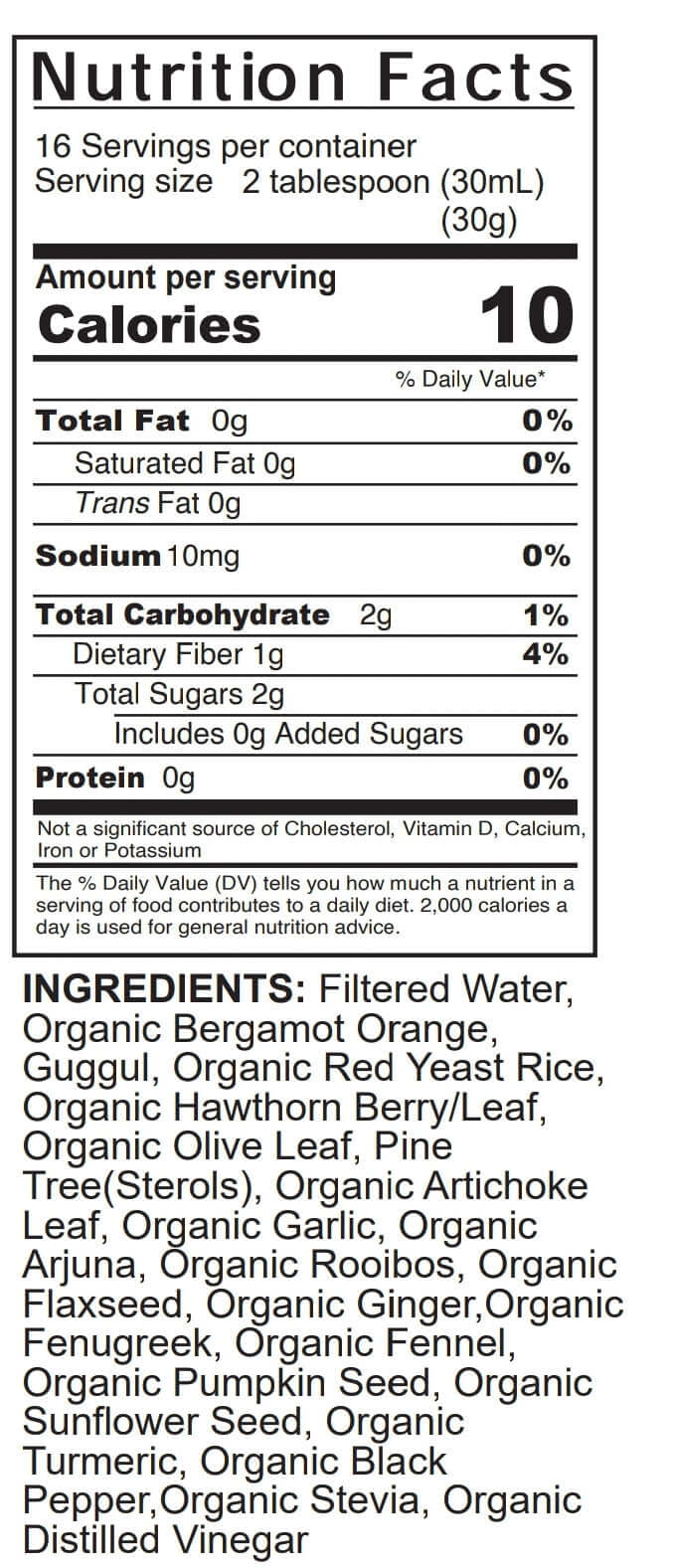 Organic Plant-based Cholesterol Formula