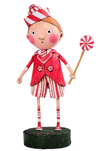 Peppermint Pete Christmas Figurine by Lori Mitchell - SHIPS AUGUST
