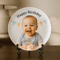 Personalized 10.75" Round Porcelain Photo Plate – Memorial & Gift Display